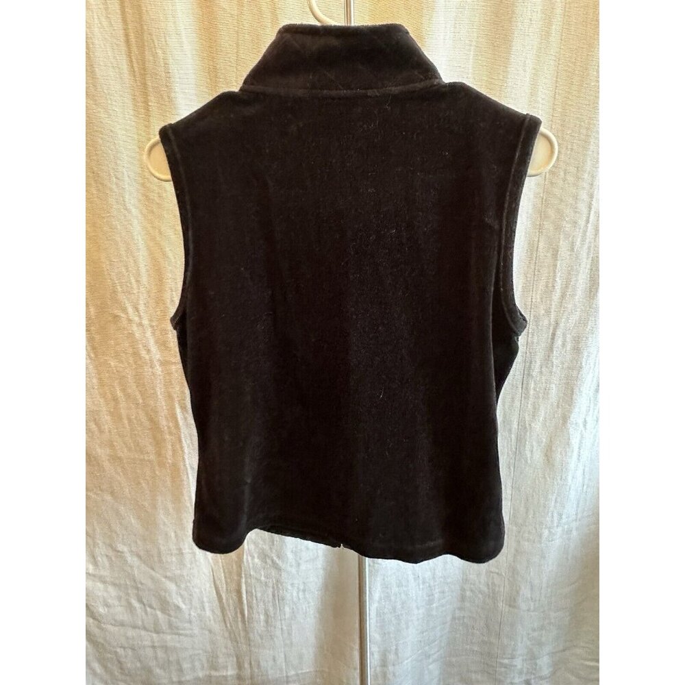 WHITE STAG‎ Women's Black Quilted Velour Vest Jacket Pockets Sz Small (4-6) - Picture 5 of 5